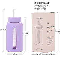 Botella de Agua de Vidrio Transparente al por Mayor con Logotipo Personalizado, Resistente al Calor y al Frío, Antiarañazos, Ecológica