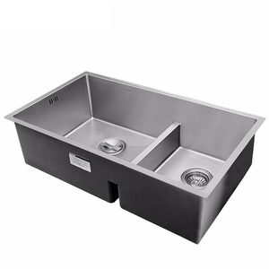 304 Stainless Steel Double Handmade Thickened Kitchen <b>Vegetable</b> Basin Without 30 Size - Product Image 1