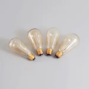 Professional Factory Supply ST58 Decorative Retro Bulb Lamp Amber Glass E26 120V 60W Vintage Edison Light Bulb