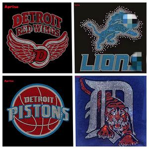 Motivo de Diamantes de Imitación Personalizado de los Equipos de Detroit, Adorno de Diamantes de Imitación para Pistola de Calor, Diseño de Diamantes de Imitación de los Red Wings para Planchar - Product Image 1
