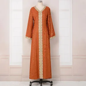 2852 Kuwii 2023 Günstige Casual Plus Size Maxi Damen Eid Kleidung Arabisch Dubai Kaftan Afghan Abaya Frauen Muslim Gebets kleid