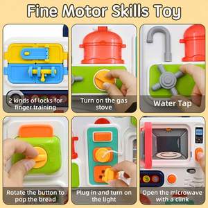 Tablero Sensorial Montessori para Bebés de 6, 12 y 18 Meses, 10 en 1, Accesorios Educativos de Cocina, Juguetes de Viaje para Niños con Música - Product Image 4