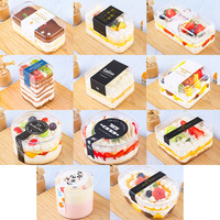 Boîte d'emballage transparente en plastique PS fantaisie pour tiramisu, boîte à gâteau mousse jetable, boîte à dessert portable