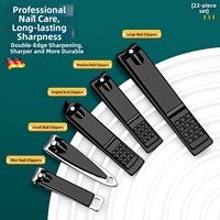 Ensemble de manucure et pédicure de haute qualité, 22 pièces, en acier inoxydable, kit de soin des ongles pour les mains et les pieds