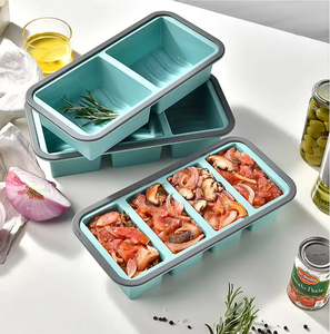 Boîte de conservation en silicone à compartiments, compatible micro-ondes, design hermétique, 3 niveaux, pour réfrigérateur, boîte à lunch pour adultes - Product Image 1