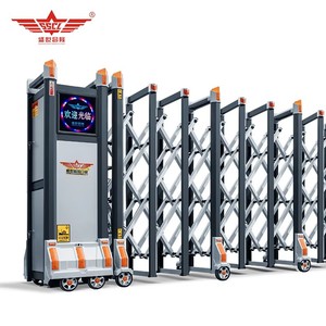 Shengshichanglong - Puerta Telescópica Eléctrica Retráctil Moderna de Acero y Aleación de Aluminio, Automática, para Patio, Villa, Escuela, Apartamento - Product Image 1