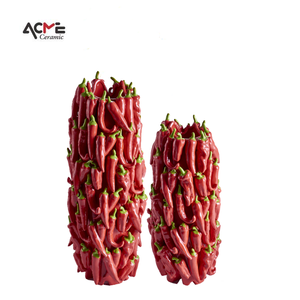 Jarrón de Cerámica 3D de Diseño Interior Moderno y Creativo con Forma Personalizada para Decoración del Hogar, Jarrón de Flores con Diseño de Chile Rojo Siciliano - Product Image 3