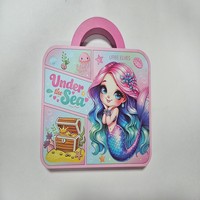 Boîte à maquillage vide personnalisée sur le thème de la sirène et de l'océan pour enfants, idéale pour la fabrication de marques de cosmétiques pour enfants en marque blanche