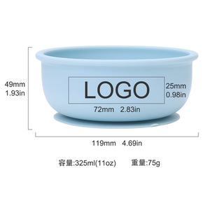 Juego de cuencos de silicona para bebé, plato de alimentación redondo con ventosa para niños de 0 a 12 meses, cuenco de comida suplementaria de Color sólido - Product Image 3