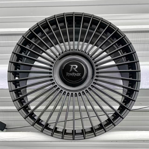 Rines Estilo Turbina Negros Brillantes de 18-22 Pulgadas Forjados a Medida para <span class=keywords><strong>BMW</strong></span> M5 <span class=keywords><strong>M8</strong></span> <span class=keywords><strong>AMG</strong></span> S63 Porsche Panamera Lexus LS Audi A8 OEM - Product Image 4