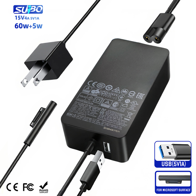 60W DC Universal Surface Connect Magnetic AC PD OTP OVP for Microsoft Surface Pro Power Supply Adapter Charger