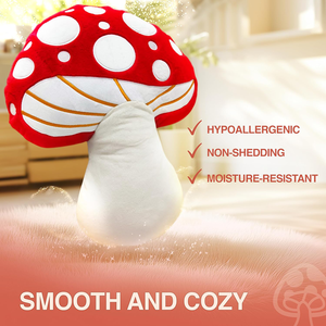 Unique Realistic Intricate Details Red Top Nature Cartoon Toadstool Toy Nursery Bedroom Decor <strong>Snuggle</strong> Mushroom Plush <strong>Pillow</strong> - Product Image 3