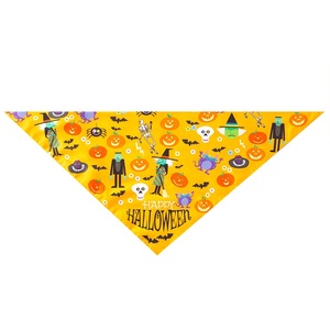 Bandana en coton à double couche Holy Night Halloween pour chiens, motif sorcière citrouille pour toutes les saisons, y compris l'hiver et l'été - Product Image 3