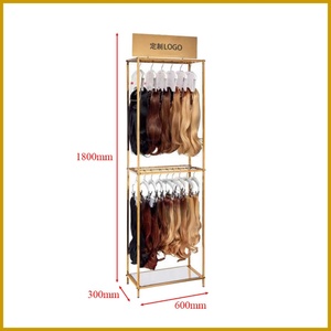 2025 Sober Custom Design Counter Top Extension Stand Hair Product Shop Lockable Metal Wire <b>Wig</b> Hair <b>Display</b> Rack Stand - Product Image 1