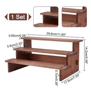 منظم عطر خطوة خشبي مخصص مكياج <span class=keywords><strong>2</strong></span> <span class=keywords><strong>3</strong></span> 4 طبقات أعلى الطاولة مستحضرات التجميل مجموعة العطور رف عرض - Product Image 5