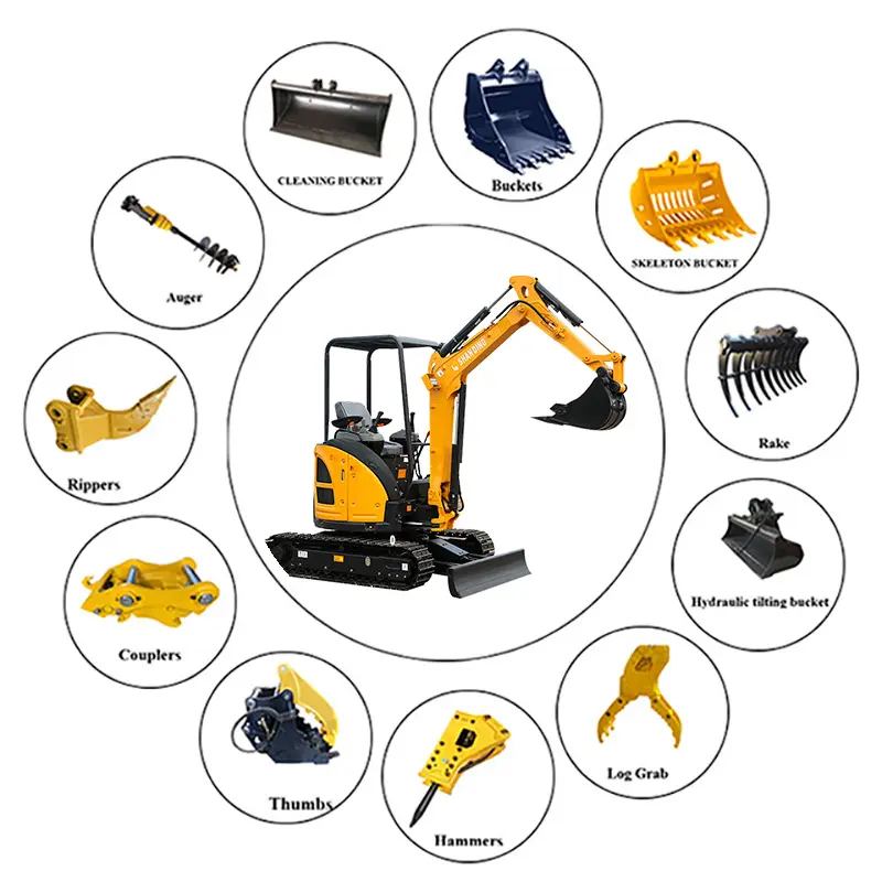 SHAN DING mini excavator with attachment on sale