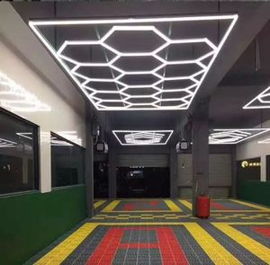 Gonengo 552W Led Hexagon Garage <strong>Light</strong> Grid System Honeycomb <strong>White</strong> <strong>Hex</strong> <strong>Lights</strong> Led Hexagon Garage Lighting - Product Image 2