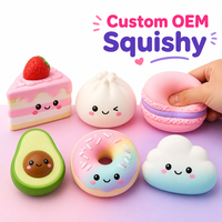Jouet Squishy OEM Personnalisé en Forme d'Aliment Kawaii, Anti-Stress à Remontée Lente, Jouet à Presser en Mousse, Kit DIY d'Usine, Vente en Gros