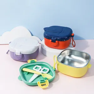 Wholesale Kid Warm Stainless Thermo Insulated Lunch Bowl Children Baby Warming Food Bowls Feeding Warmer Bowl Set With Lid