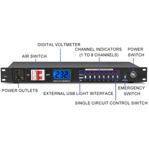 Secuenciador de Potencia de Audio Profesional de 9 Canales para Sistema de Altavoces de Karaoke - Product Image 4