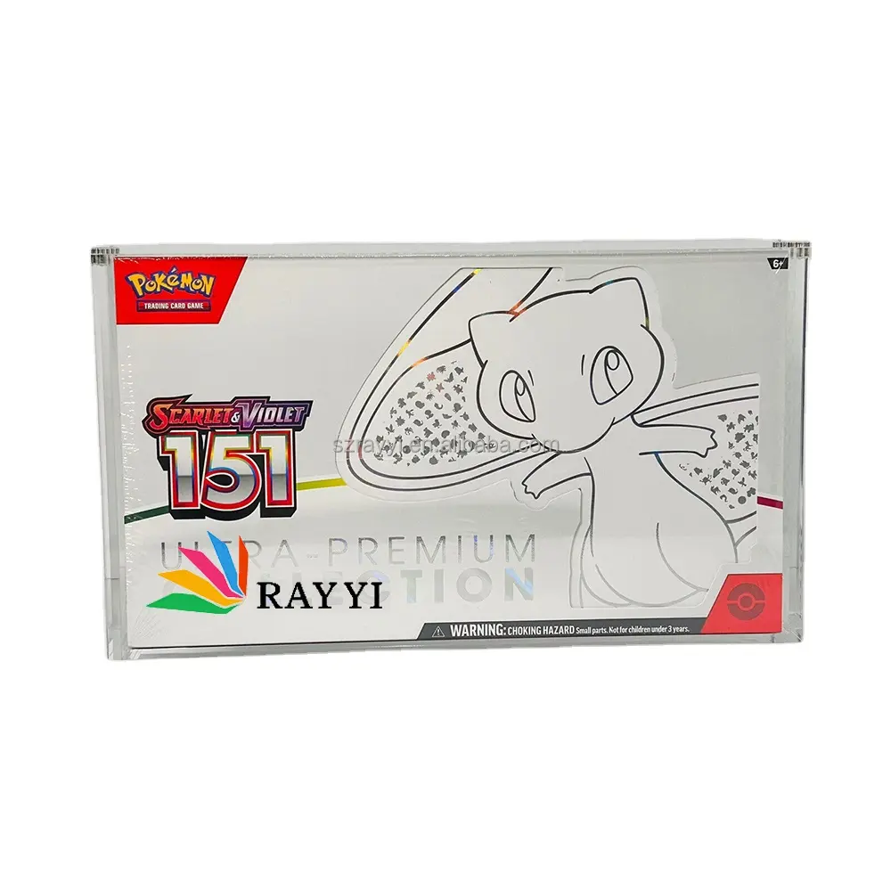 RAY YI magnetic Clear Acryl Pokemon new 151 Ultra Premium Collection UPC Premium Acrylic Display Protector Case