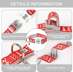 ปลอกคอสุนัขสีแดงชุดสัตว์เลี้ยงปลอกคอและสายจูงสำหรับสุนัขขนาดเล็กขนาดกลางขนาดใหญ่ - Product Image 2