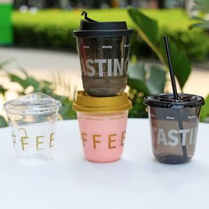 Couvercles transparents jetables en plastique PP de 90 mm anti-déversement à ouverture facile pour tasses à café, boissons chaudes, couvercles de tasses colorés et bouteilles à paille - Product Image 2