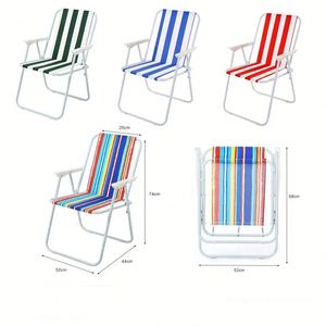 Chaise de plage pliable robuste en acier pour le camping, le pique-nique, la pêche, avec dossier inclinable - Product Image 1