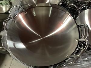 Wok de cuisson professionnel en acier inoxydable sans revêtement, écologique, pour restaurant, grandes tailles 30/32/34/36/38/<span class=keywords><strong>40</strong></span>/43 cm, vente en gros - Product Image 6