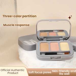 Palette de correcteur liquide tricolore pour le maquillage, couvrant les taches, les marques d'acné, les cernes, modifiant les sillons lacrymaux, les plis nasogéniens, unisexe - Product Image 2
