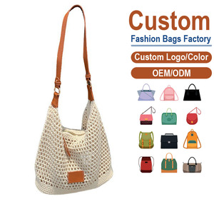 Bolso de mano de paja tejido calado para playa de verano, bolso de hombro de moda para vacaciones, gran capacidad, transpirable - Product Image 1