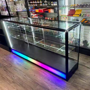 Vetrina per Tabaccheria con Telaio <span class=keywords><strong>in</strong></span> Alluminio Rinforzato, Espositore <span class=keywords><strong>in</strong></span> Vetro con Luci LED, Visione Extra, Nero, Dimensioni Personalizzabili - Product Image 4