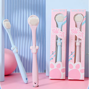 Raspador para Recubrimiento <span class=keywords><strong>de</strong></span> <span class=keywords><strong>Lengua</strong></span> y Garra <span class=keywords><strong>de</strong></span> <span class=keywords><strong>Gato</strong></span>, Cepillo <span class=keywords><strong>de</strong></span> Limpieza Bucal <span class=keywords><strong>de</strong></span> Doble Efecto, Cerdas - Product Image 2