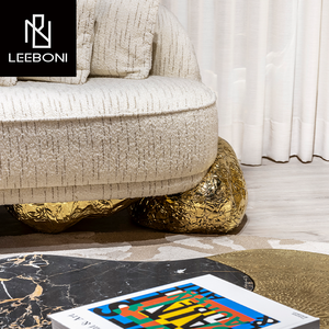 طقم أريكة فاخر لغرفة المعيشة بتصميم إيطالي راقٍ، أثاث مخصص بتصميم جديد، أريكة قماشية فاخرة قطاعية - Product Image 4