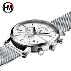 Montre pour homme HANNAH MARTIN 109, acier inoxydable noir, mode, étanche, sport, multifonctionnelle, quartz, Relogio Masculino - Product Image 1