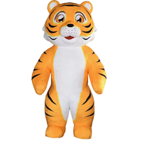 Costume de mascotte gonflable de chien de patte de tigre adulte personnalisé Halloween Costume de mascotte longue fourrure dessin animé en peluche personnage Animal pour la fête