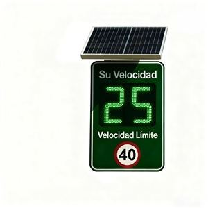ป้ายเรดาร์แสดงความเร็วพลังงานแสงอาทิตย์ ภาษาสเปน "Su Velocidad" แสดงความเร็วของคุณด้วยไฟ LED สำหรับเขตโรงเรียนและความปลอดภัยบนท้องถนน - Product Image 1
