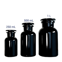Bocaux en verre ambré de 250 ml avec couvercle en plastique pour le stockage du sucre, haute qualité