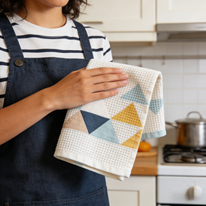 Serviettes de cuisine en coton imprimé, écologiques, super absorbantes, modernes, personnalisées, en gros, haute densité - Product Image 1