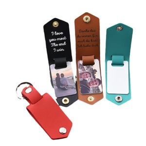 Móc khóa hợp kim kẽm khắc laser tùy chỉnh, chất liệu da gấp, đựng ảnh bí mật sáng tạo, phụ kiện túi xách, quà tặng Valentine, quà lưu niệm - Product Image 6