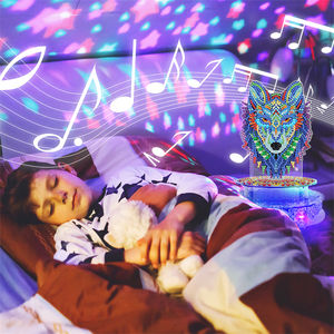 Vente chaude Personnalisé DIY Coloré <span class=keywords><strong>Loup</strong></span> Diamant Boîte À Musique Belle Lampe De Couchage Pour Enfants Cadeau - Product Image 4