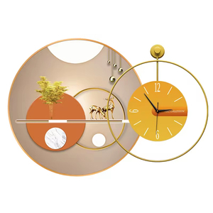 Moderno ristorante di lusso decorativo orologio da parete stile Art déco porcellana di cristallo appeso dipinto sfondo chiaro - Product Image 6