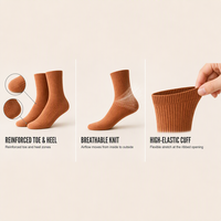Chaussettes pour hommes personnalisées OEM, design personnalisé, chaussettes en coton tricotées, chaussettes décontractées pour le travail, respirantes, chaussettes côtelées classiques pour la vie quotidienne en automne