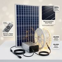 Bande lumineuse LED solaire 10M 24V 8mm IP65 étanche pour la décoration des toits d'hôtels, des salons, des villas, des balcons et des terrasses