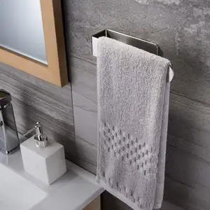Hot Selling Adhesive No Drilling Bathroom Accessories Towel Hanger Satin Towel Rack Kitchen Towel Holder