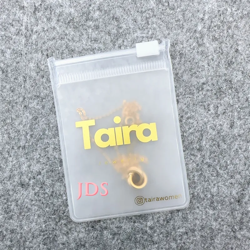 Impressão personalizada logotipo Pequeno Brinco De Jóias Embalagem Zip Lock Sacos PVC Saco De Plástico Claro Com Zíper Transparente