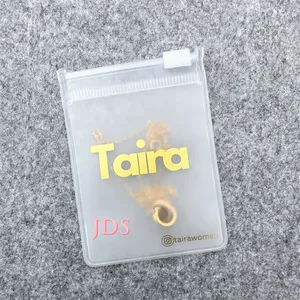 Tùy chỉnh in logo đồ trang sức nhỏ bông tai bao bì Zip khóa túi nhựa PVC túi rõ ràng với dây kéo trong suốt