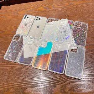 iridescent transparent phone case for iphone 13 clear case anti yellowing soft tpu phone case