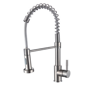 Modern Kitchen Faucet 304 Stainless Steel Single Handle Pull Out <b>Spray</b> Deck <b>Mounted</b> Ceramic Valve Core - Product Image 2