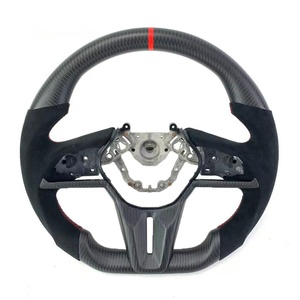 พวงมาลัยคาร์บอนไฟเบอร์แบบฟอร์จทรงสปอร์ตแบบแบน พร้อมไฟ LED และหุ้มด้วยอัลคันทาร่า สำหรับรถยนต์นิสสัน จีทีอาร์ อาร์35 ปี 2014 2015 2016 2017 2018 - Product Image 6